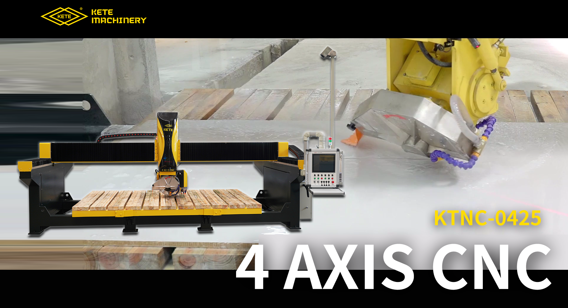4 axis cnc stone cutting machine for marble quartz granite